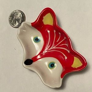 Cute Fox Shaped Ceramic Trinket/ Jewelry Dish